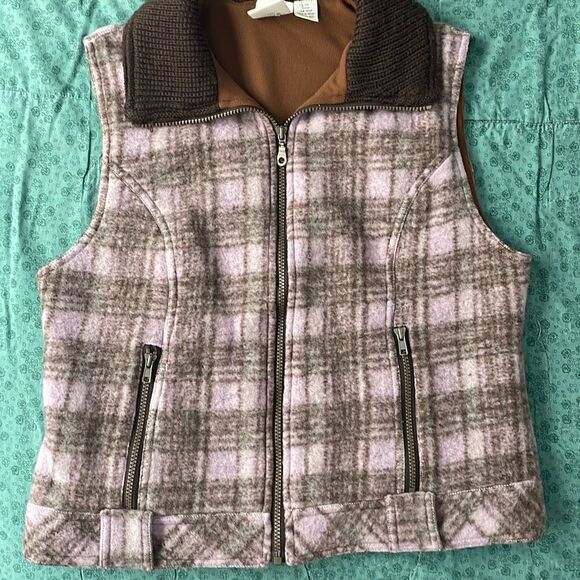 Tsunami Plaid Wool Vest Large - Picture 2 of 8